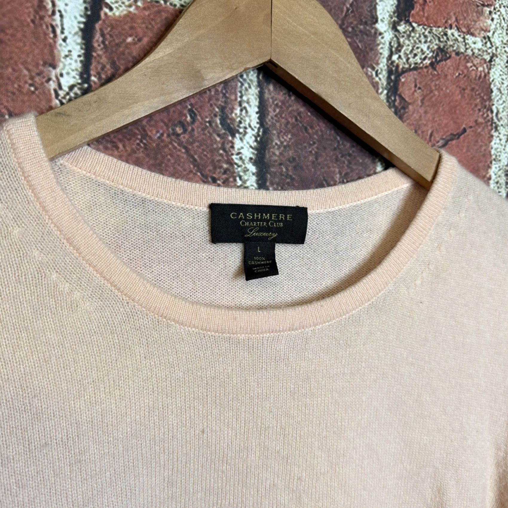 Charter Club VINTAGE Charter Club Luxury 100% Cashmere Sweater Women’s L Pink Crew Neck LS Soft Size L / US 10 / IT 46 - 2 Thumbnail