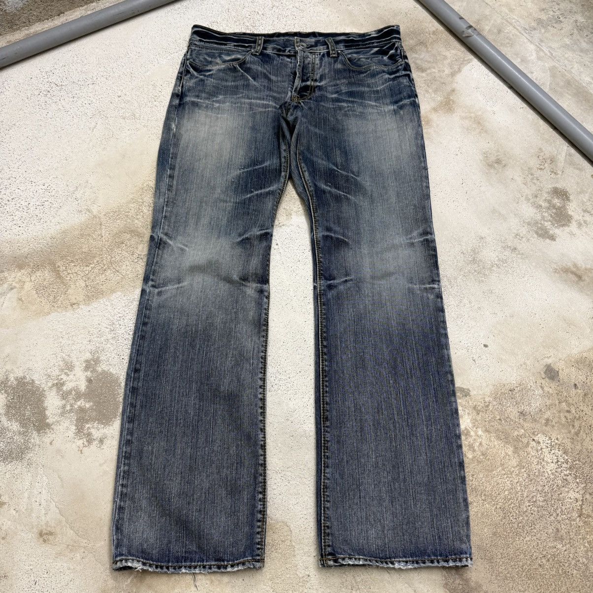 Boycott Boycott Lightning Wash Whisker Distressed Denim Pant Size US 34 / EU 50 - 3 Thumbnail