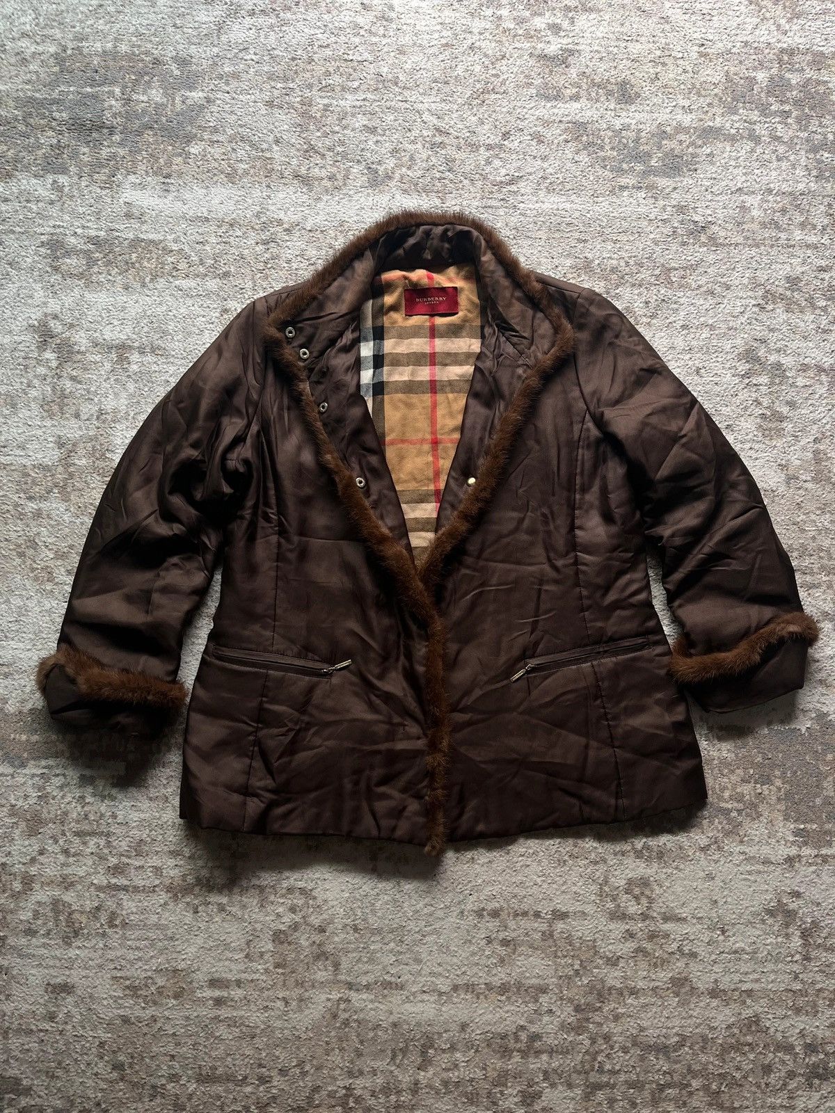 Burberry Burberry Sz 46 / XL 96% Silk Jacket Plaid Lining Size XL / US 12-14 / IT 48-50 - 7 Thumbnail