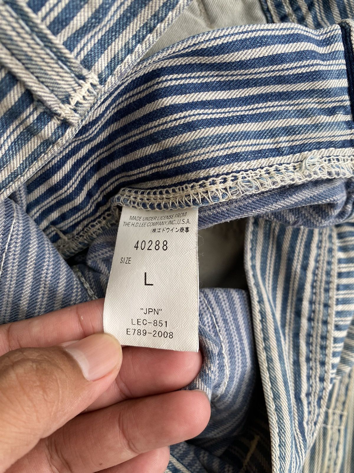 Japanese Brand lee painter pants hickory striped Size US 35 - 15 Thumbnail