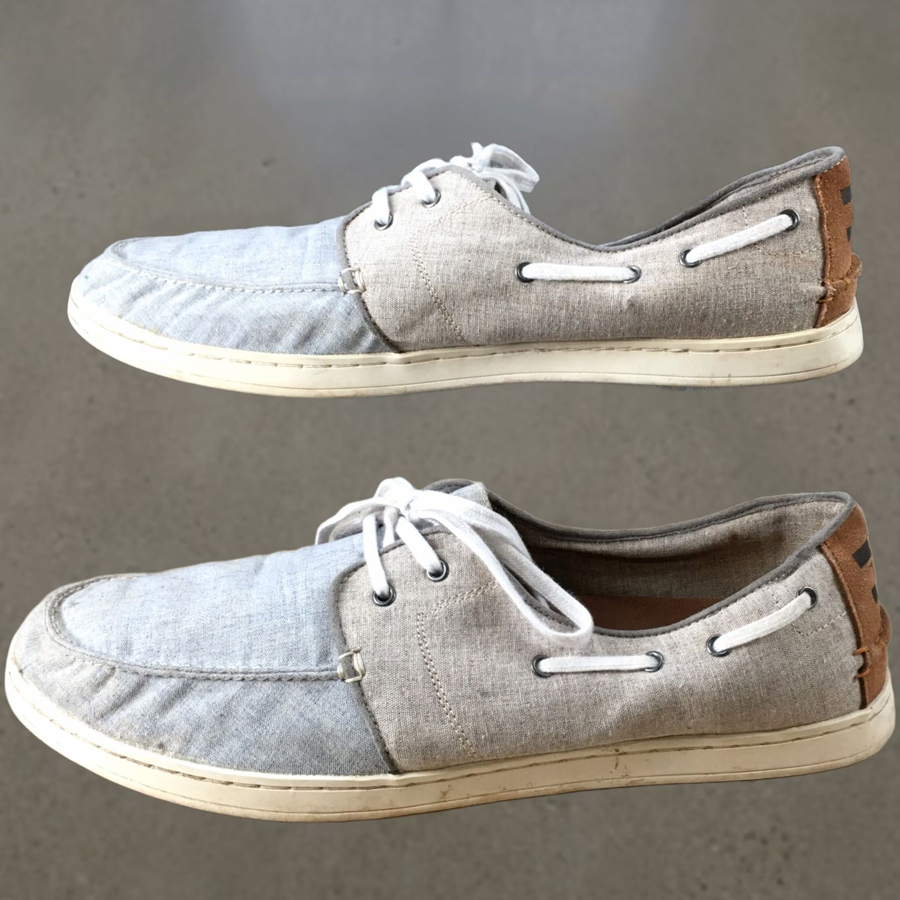 Toms TOMS Mens 13 Boat Gray Canvas Lace Up Casual Comfort Boat Shoe Flats 141215 Size US L / EU 52-54 / 3 - 1 Thumbnail