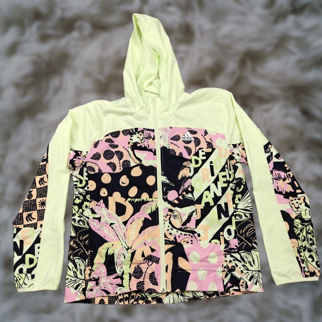 Adidas Adidas Farm Rio Jacket Womens M Hooded Tropical Windbreaker Zip Multicolor Size M / US 6-8 / IT 42-44 - 1 Thumbnail