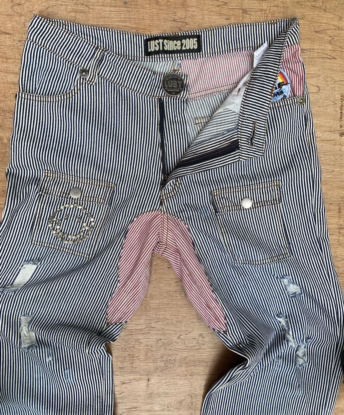 Japanese Brand Rare Lust Since 2005 Essentially Of Surf Hickory Bush Pants Size US 29 - 21 Thumbnail