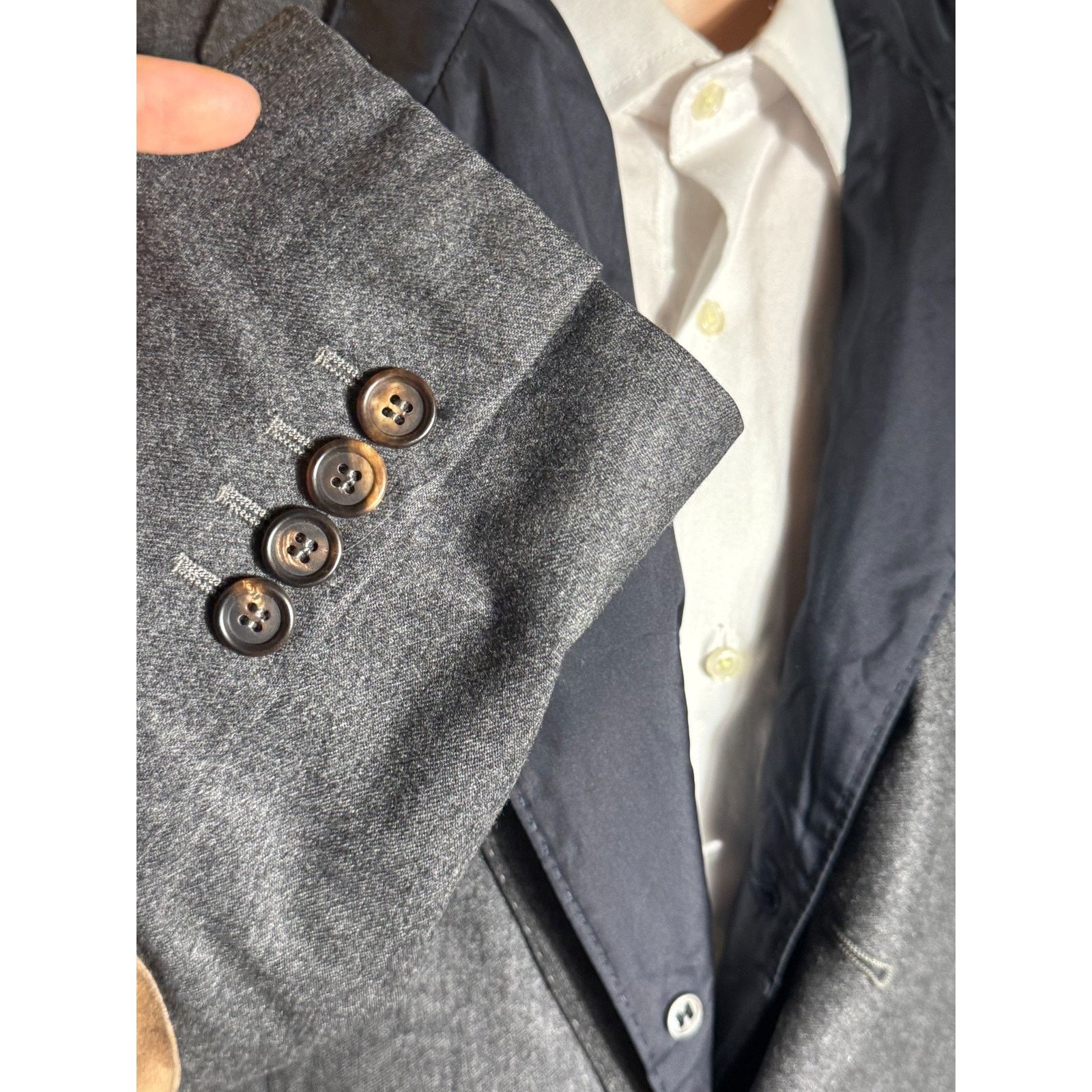 Brunello Cucinelli Brunello Cucinelli Hybrid Gray Cashmere Blazer Nylon Vest 52 Size US L / EU 52-54 / 3 - 13 Thumbnail