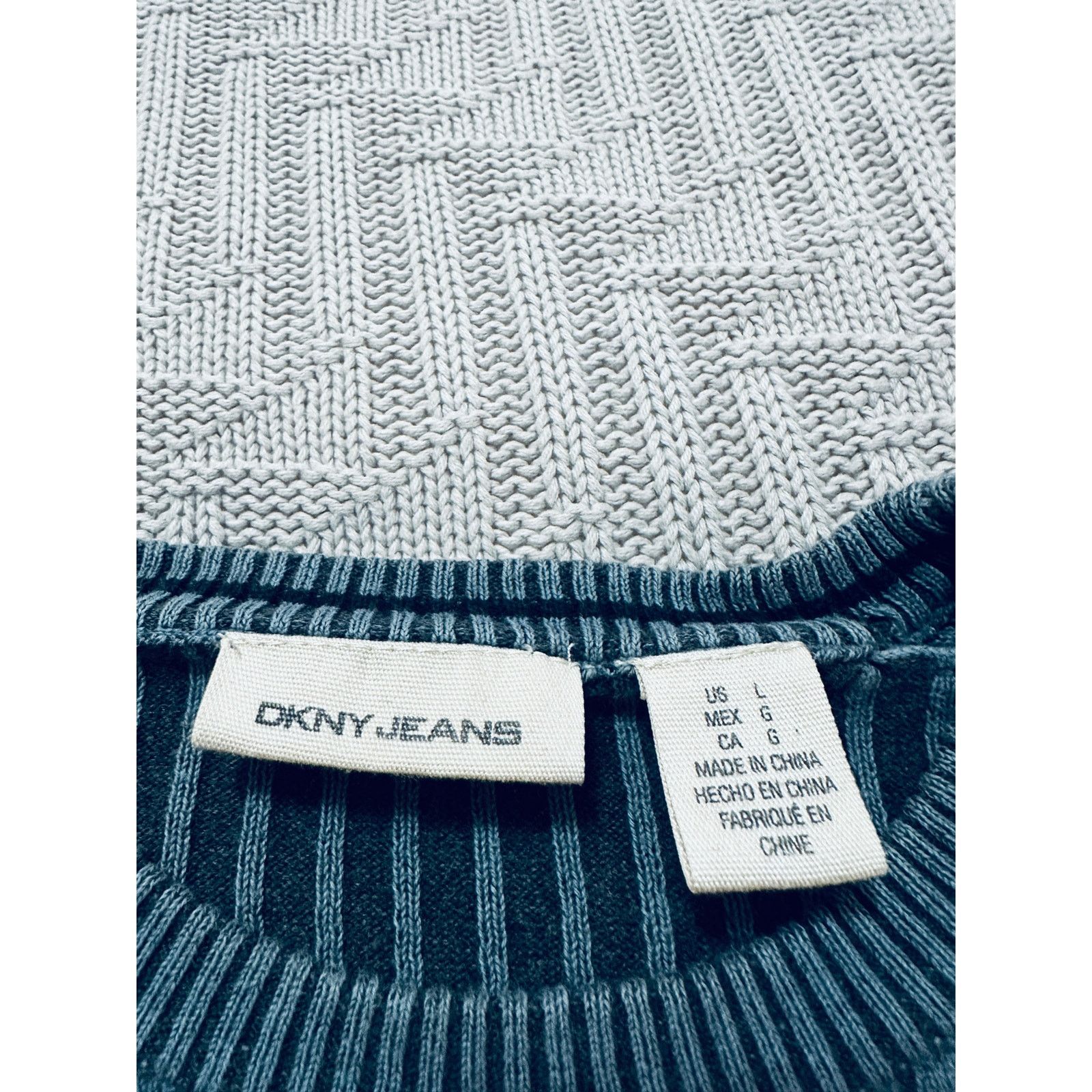 DKNY DKNY Jeans blue contrast ribbed sweater size L Size US L / EU 52-54 / 3 - 5 Thumbnail