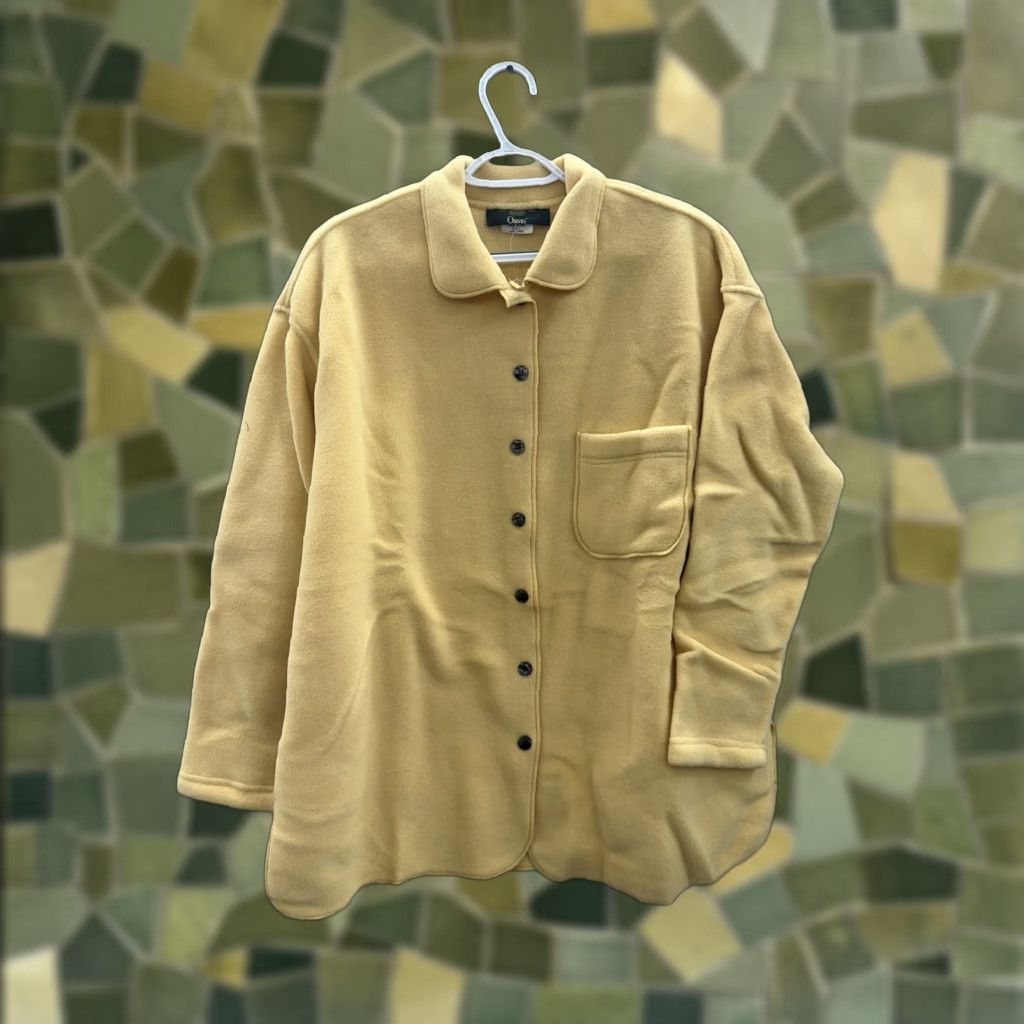 Orvis VINTAGE Orvis Womens Sweater Size Large Yellow Fleece Button Up USA Made New Size L / US 10 / IT 46 - 1 Thumbnail