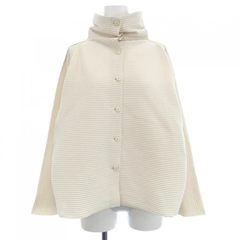 Issey Miyake size:one size Beige high-neck cardigan jacket