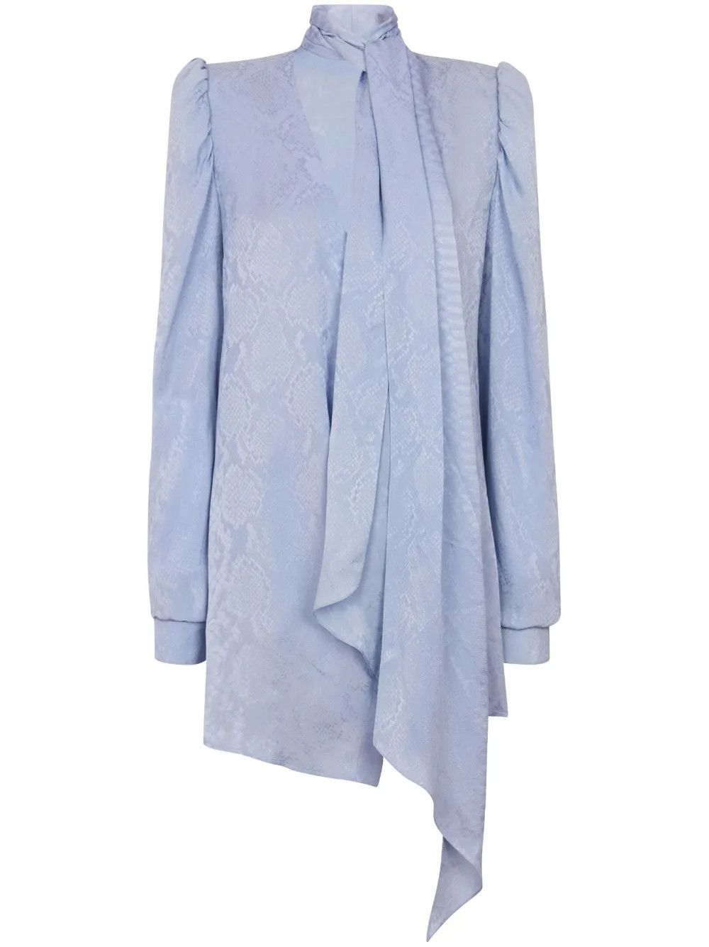 Balmain o1s1wg110825 Snakeskin Print Silk Minidress in Blue Size M / US 6-8 / IT 42-44 - 1 Thumbnail