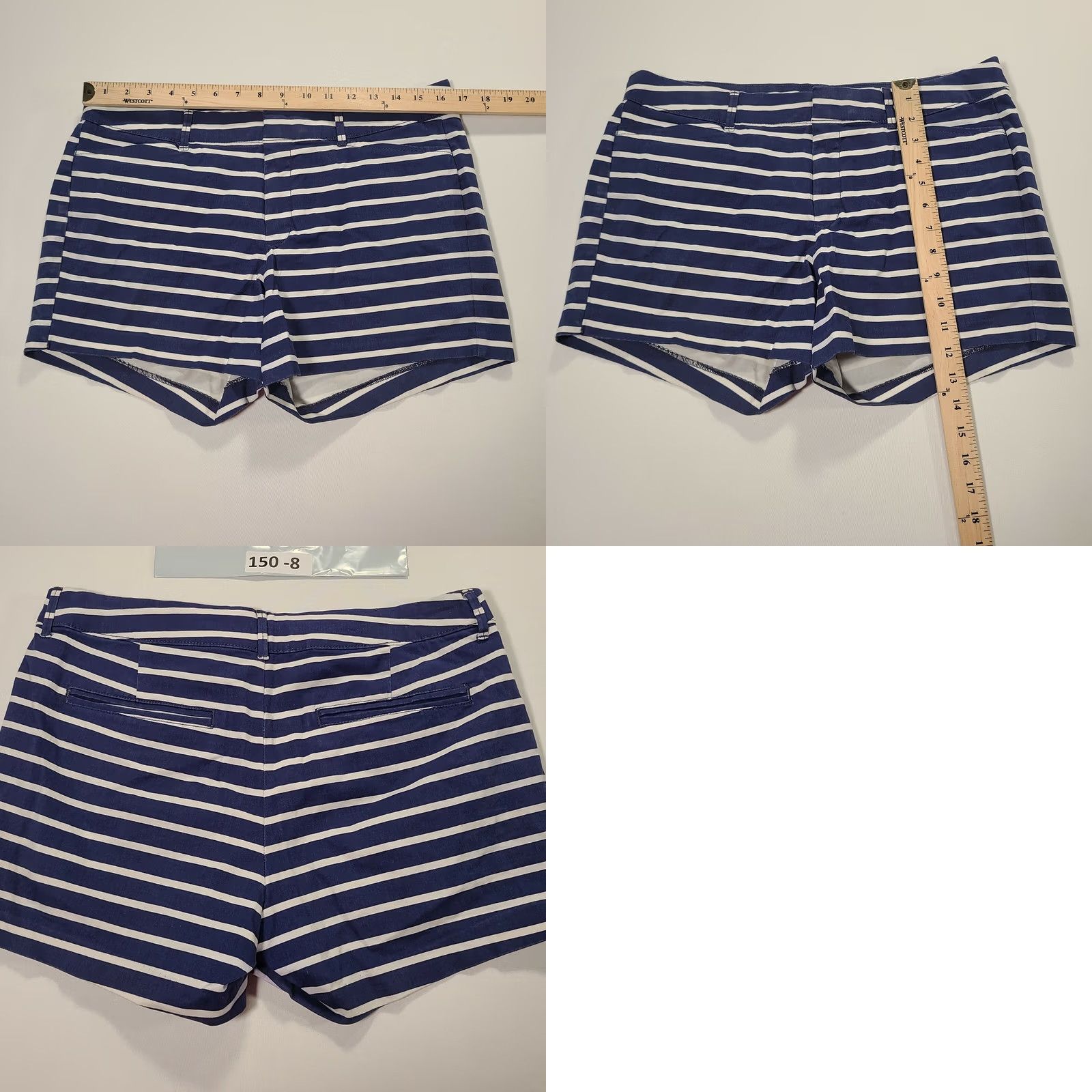 Old Navy Old Navy Womens Shorts Size 8 Blue Pixie Chino Mid-Rise Striped Preppy Zip Flat Front Size 24" / US 00 / IT 34 - 8 Thumbnail