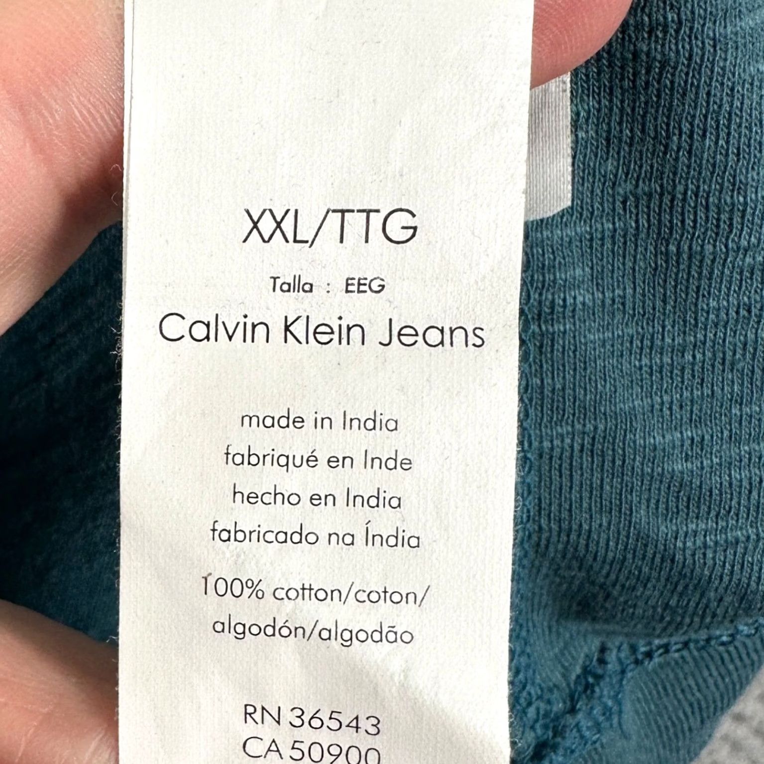 Calvin Klein Calvin Klein Jeans T-Shirt Long Sleeve Tee Men 2XL Teal Crewneck Long Sleeve NEW Size US XXL / EU 58 / 5 - 5 Thumbnail