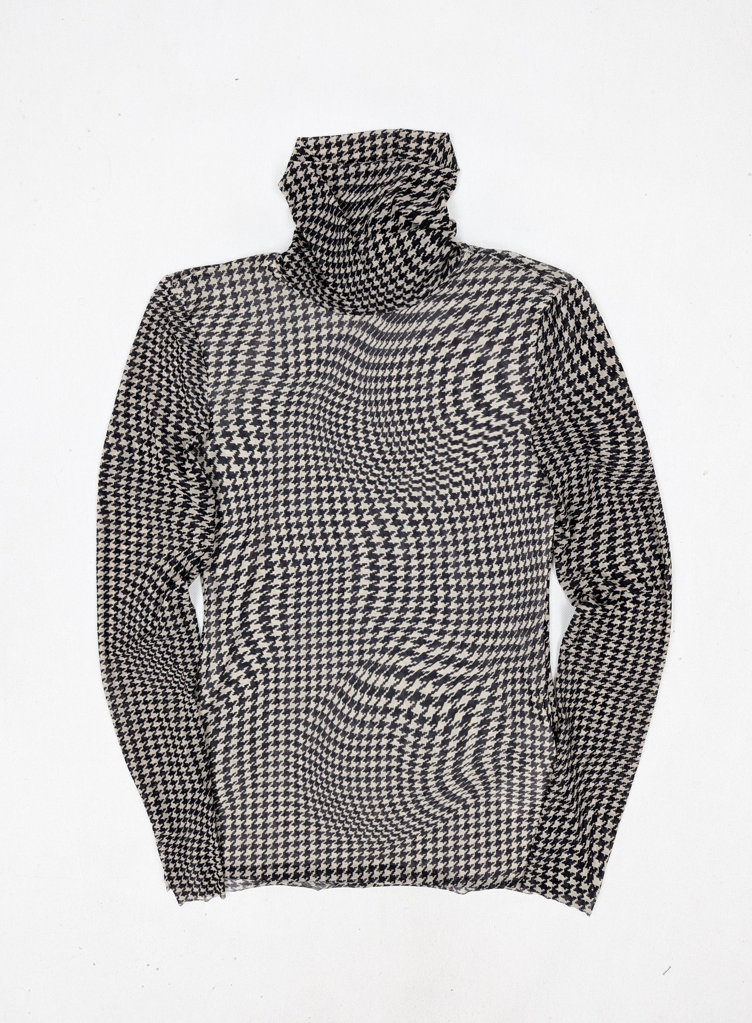 Ganni GANNI houndstooth sheer top turtleneck M Size M / US 6-8 / IT 42-44 - 1 Thumbnail