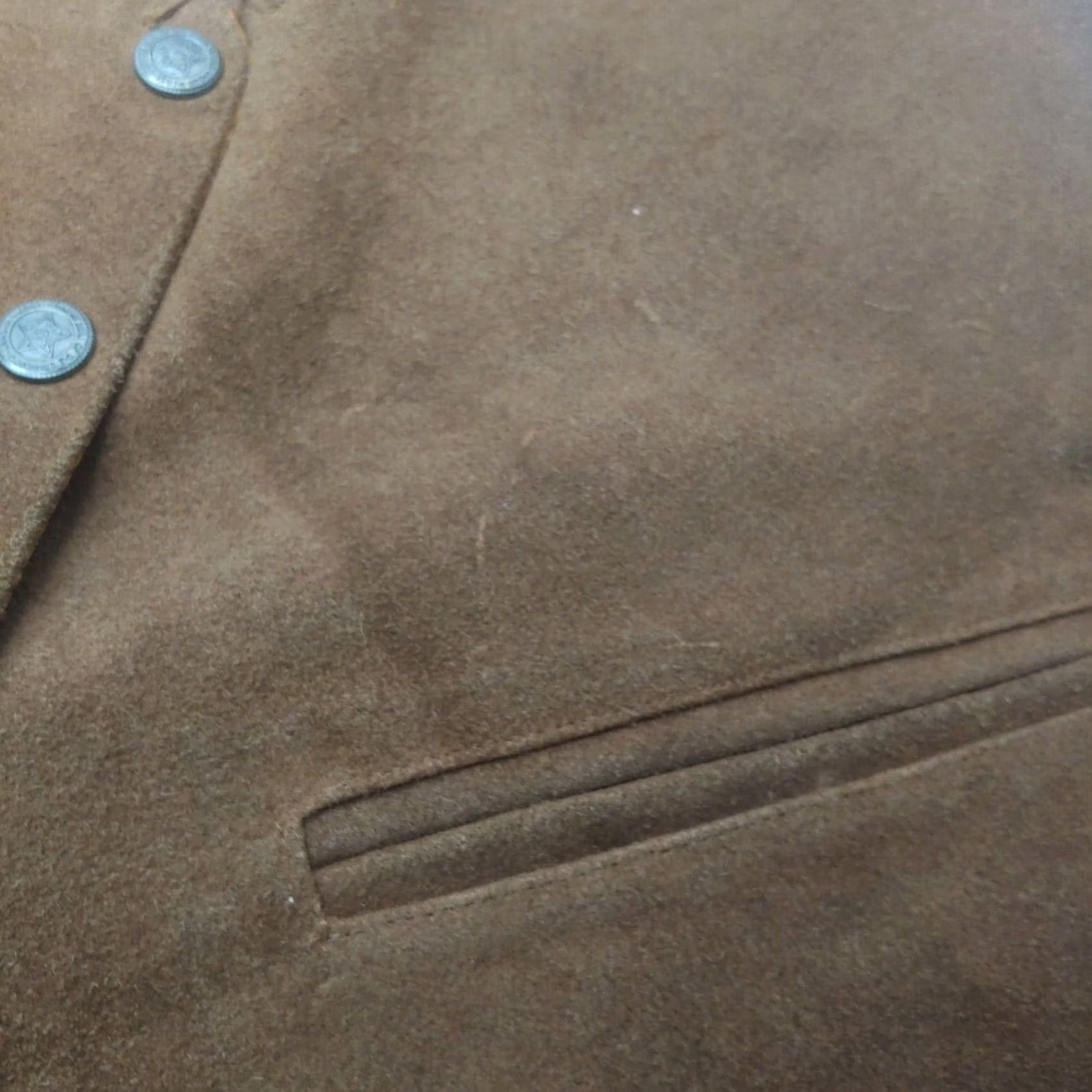 Vintage VINTAGE Mona Mode Leather Vest Men L Brown Rust Snap Up Western Retro Vest Chest 41" Cowboy Hippie Western Leather Vest Mens Size US L / EU 52-54 / 3 - 7 Thumbnail