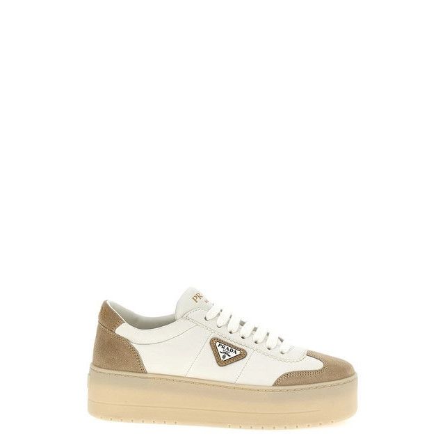 Prada PRADA Downtown Bold Beige Leather Sneakers New And Authentic Size US 10 / IT 40 - 5 Thumbnail