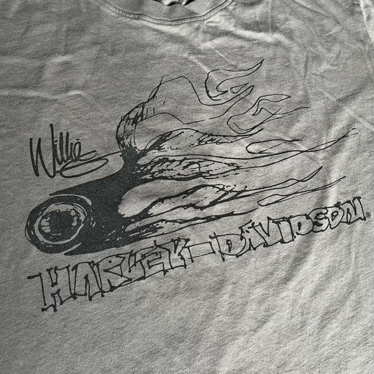 Harley Davidson × Vintage Vintage Harley Davidson Willie G Flaming Wheel Graphic Tee Size US XL / EU 56 / 4 - 3 Thumbnail
