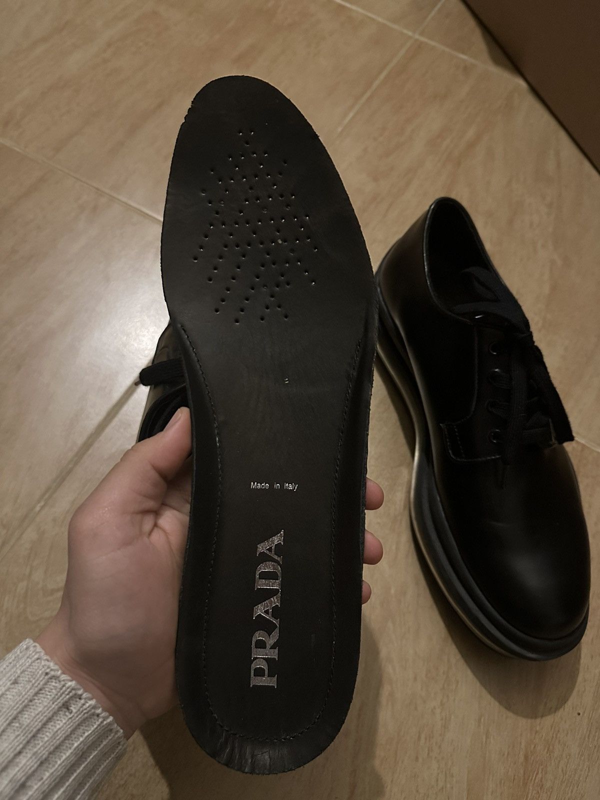 Prada Prada Levitate Brushed Leather Derby Shoes Size US 8 / EU 41 - 17 Thumbnail