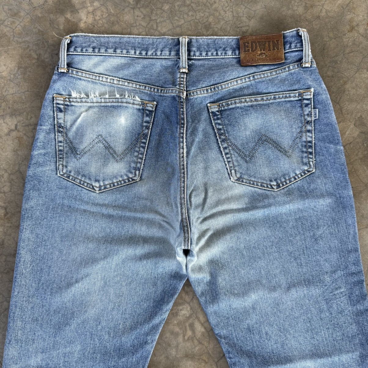 Edwin Vintage Edwin 403 Faded Mud Washer Denim Jean Pants Size US 34 / EU 50 - 10 Thumbnail