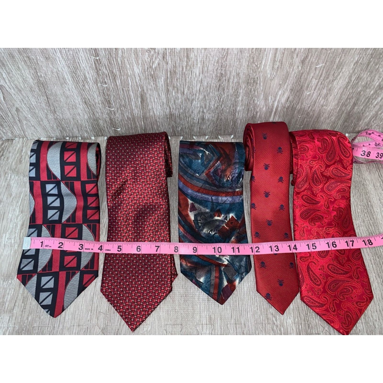 The Unbranded Brand Silk Tie Collection Set of 5 Geometric Designer Men's Ties Size ONE SIZE - 2 Thumbnail