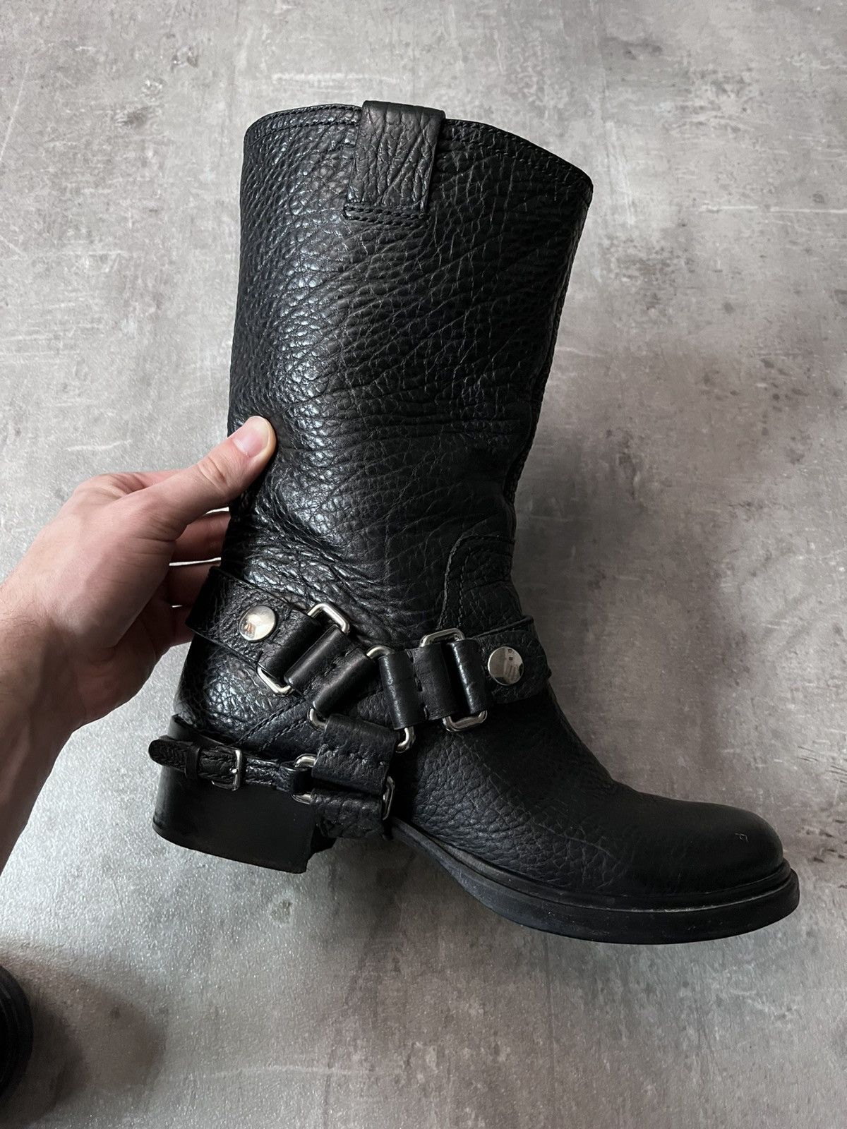 Miu Miu Miu Miu black leather engineer buckle motorcycle boots Size US 9 / IT 39 - 11 Thumbnail