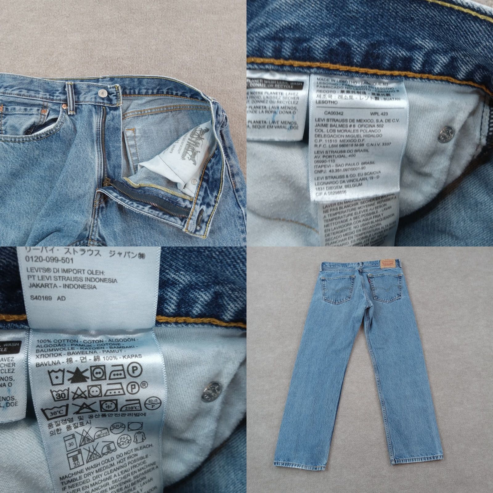 Levi's Levis 505 Jeans Men 33x30 Blue Denim Mid Rise Straight Leg Classic Size US 33 - 8 Thumbnail