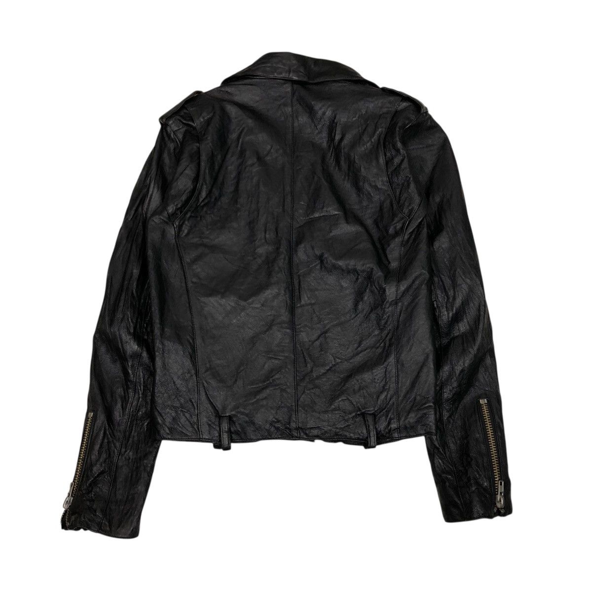 Japanese Brand 🔥VINTAGE BIKER LEATHER JACKET DOUBLE COLLAR PURETE Size US S / EU 44-46 / 1 - 2 Thumbnail
