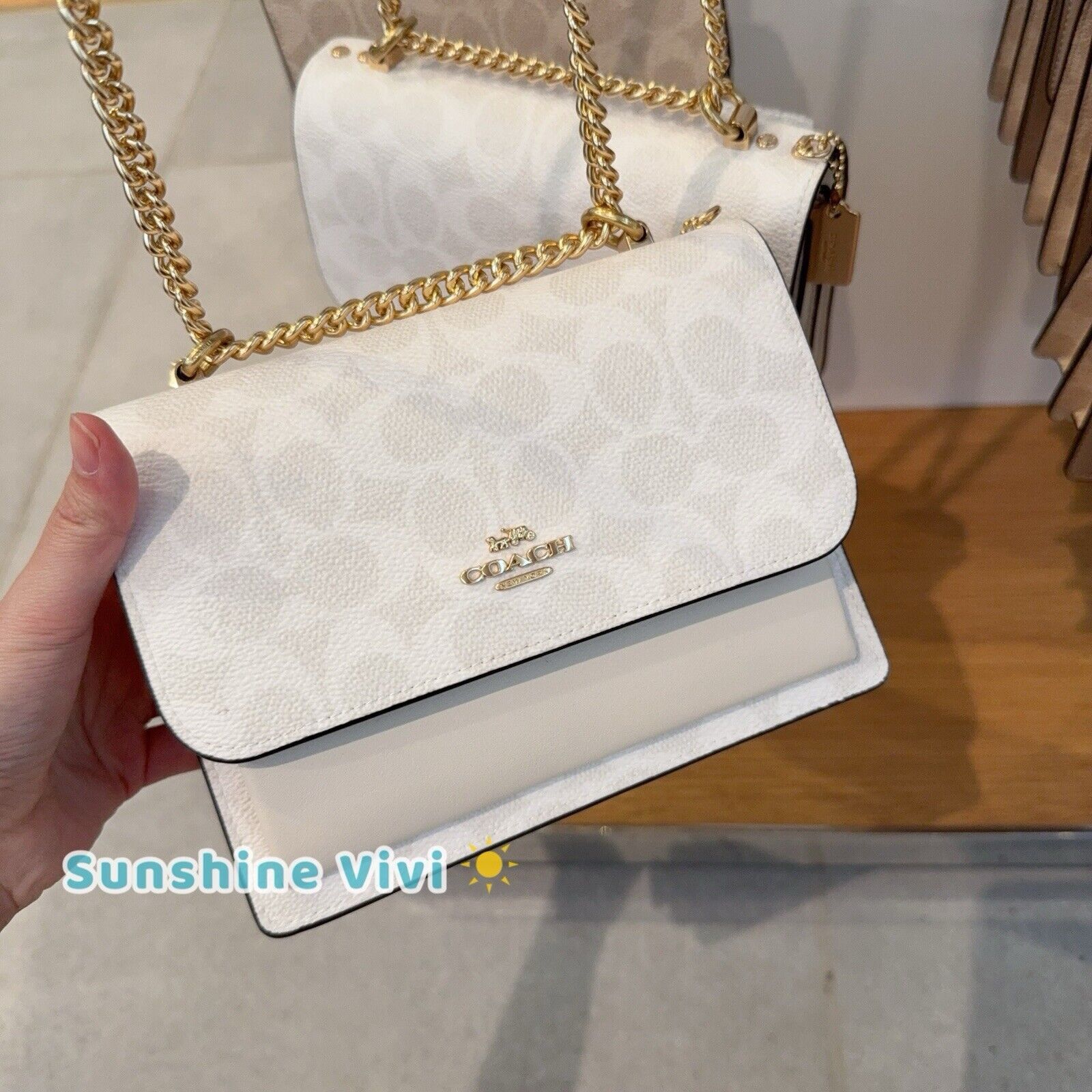 Coach NWT Coach Mini Klare Crossbody Bag CW206 Gold/White Chalk Size ONE SIZE - 1 Thumbnail
