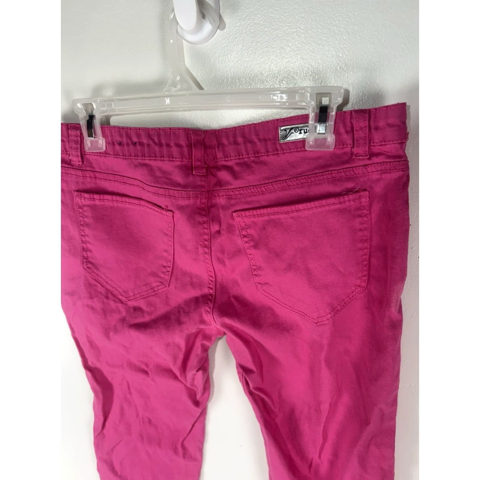 Vintage Rue 21 Cropped Jeans Womens 9 Straight 5-Pocket Denim Pink Low Rise 7-9 Inseam 21in Cotton Spandex Size 30" / US 8 / IT 44 - 5 Thumbnail