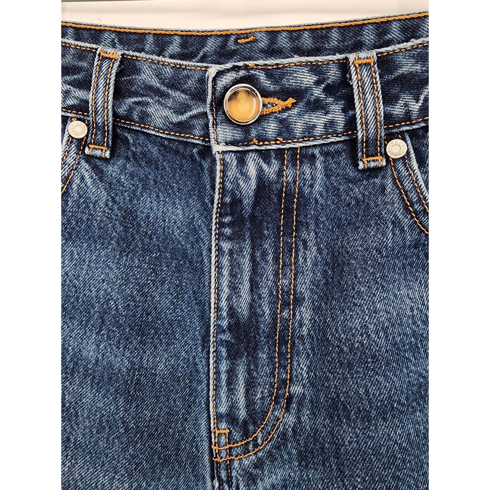 Ganni Ganni Dark Indigo Heavy Denim Straight Leg Jeans Size 28 Size 28" / US 6 / IT 42 - 5 Thumbnail