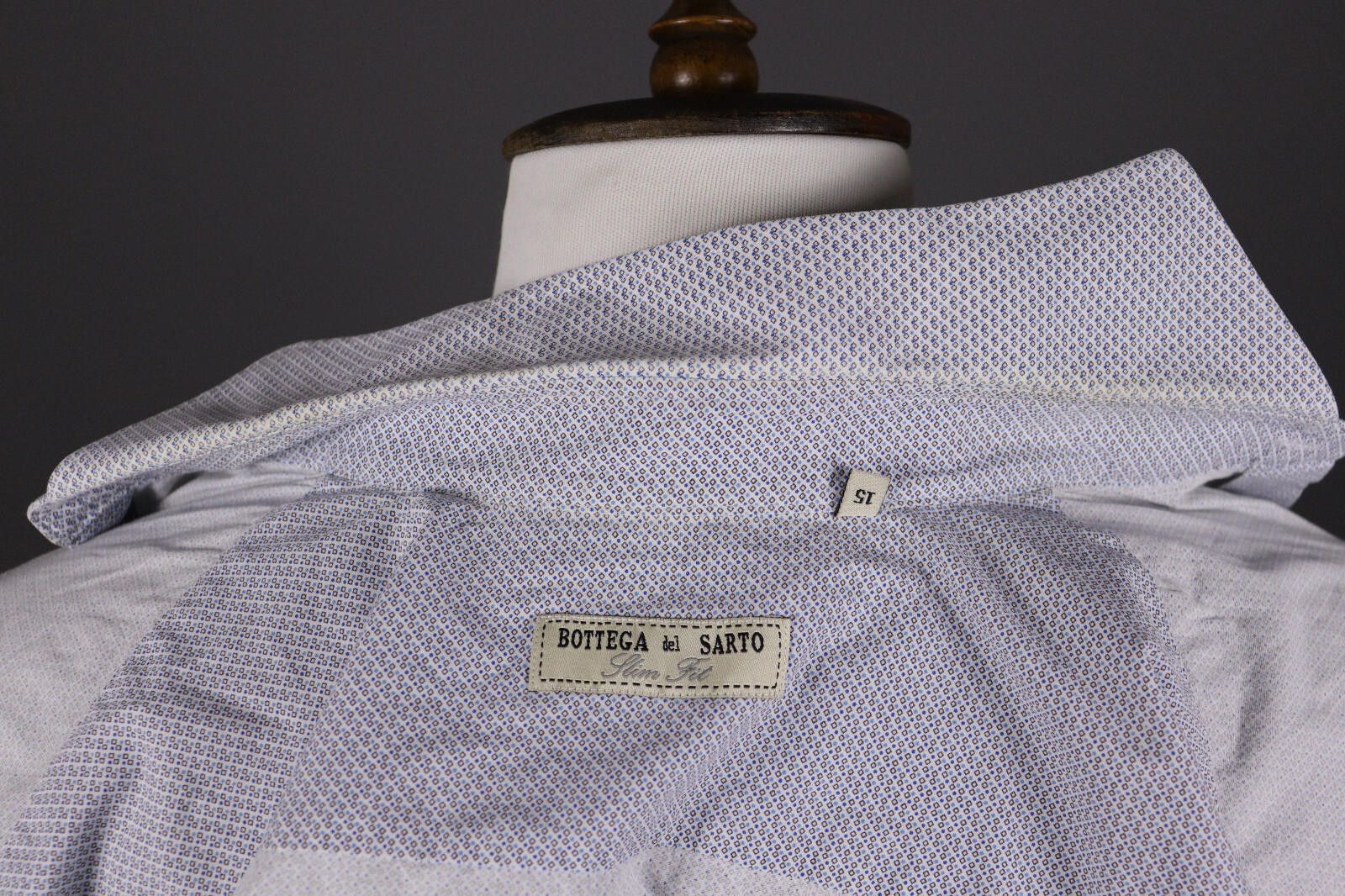 Designer Bottega del Sarto Slim Fit Blue Button Down Shirt Size 39 Size US M / EU 48-50 / 2 - 8 Thumbnail