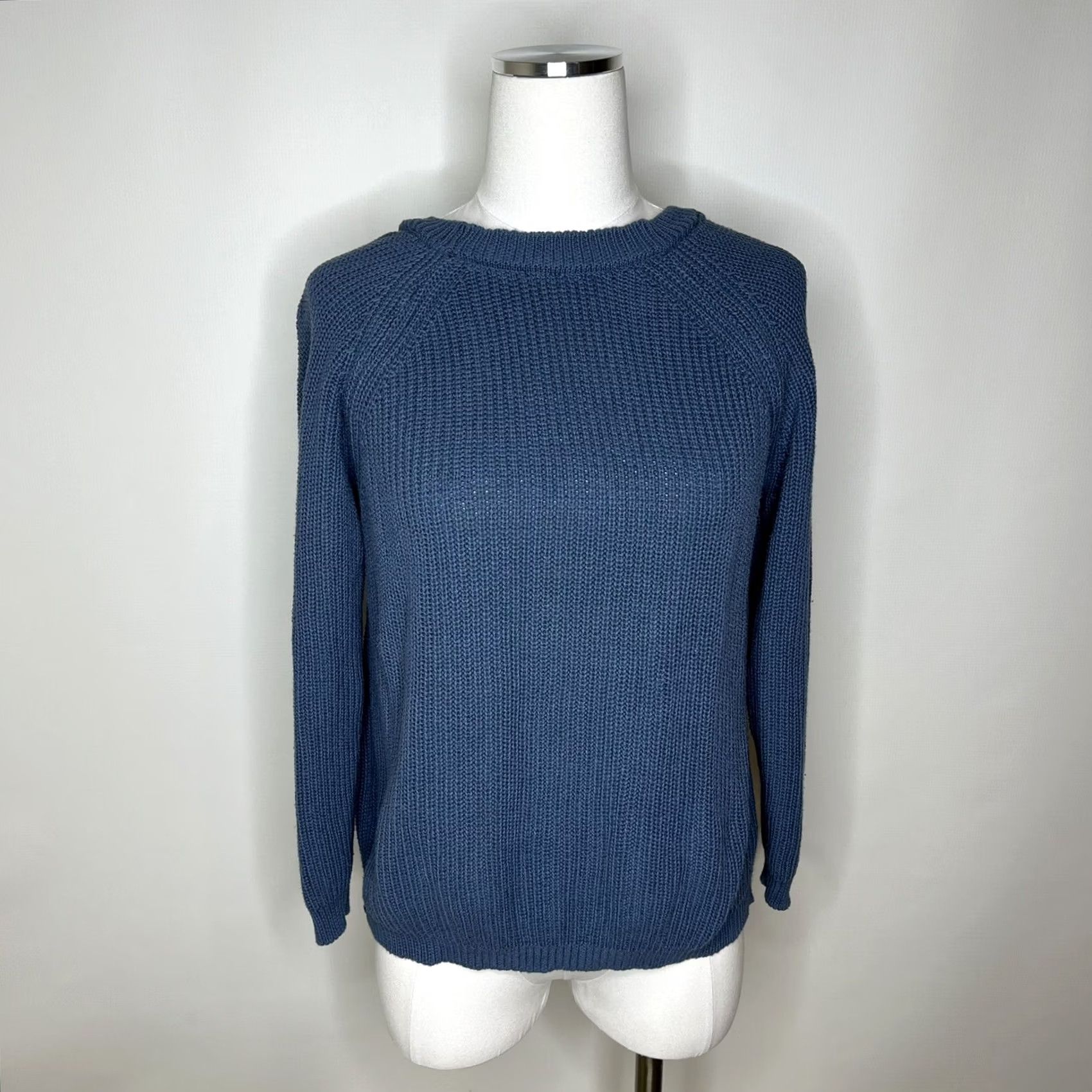 Lulus Lulu's Just For You Backless Knit Pullover Sweater V Back Blue Oversize Size M Womens Pullover Knit Size M / US 6-8 / IT 42-44 - 2 Thumbnail