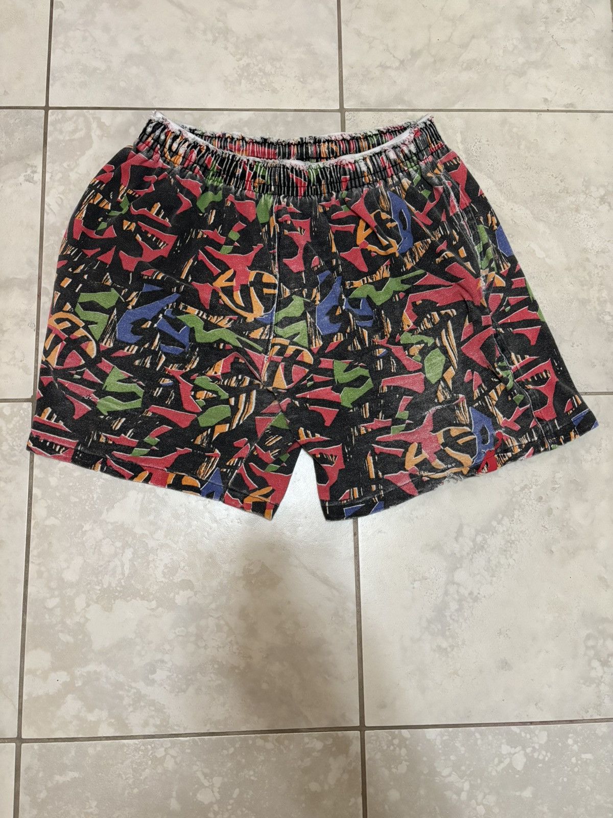 Jordan Brand Nike Vintage rare vintage 90s Jordan Nike abstract art geometric shorts Grailed