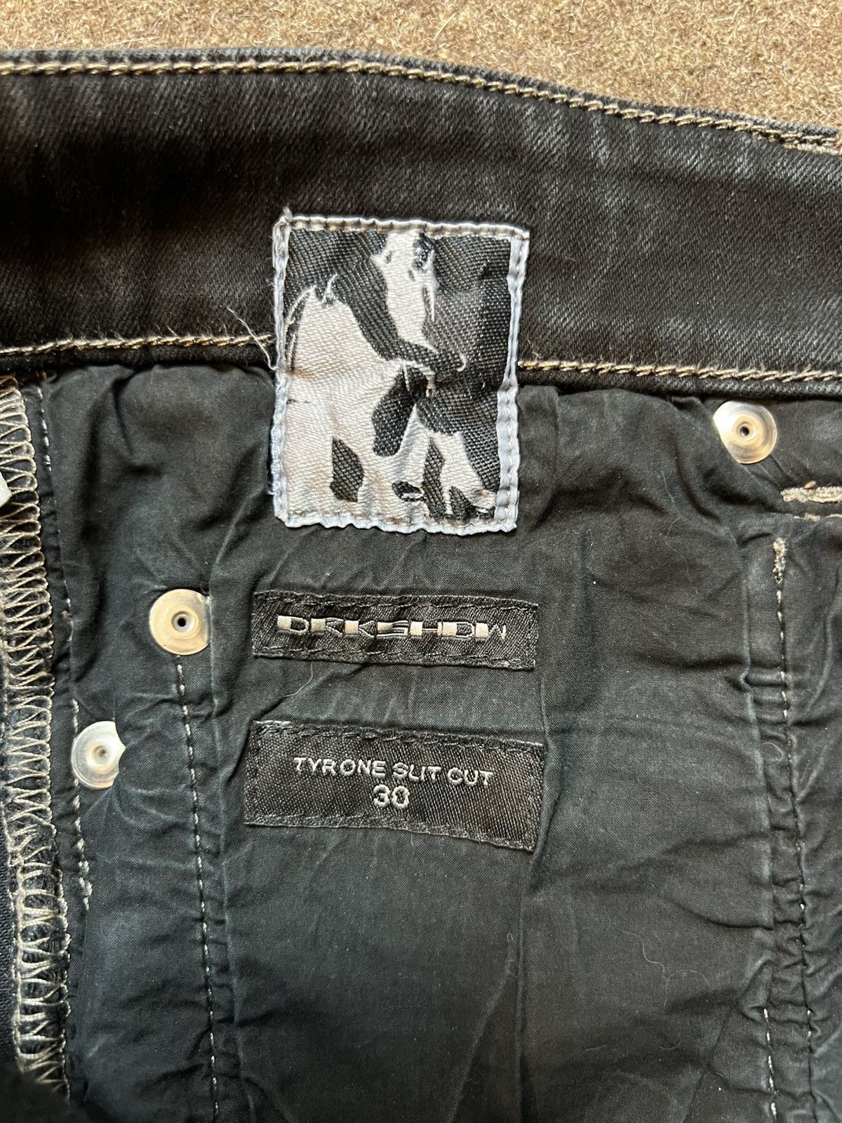 Rick Owens Rick Owens FW20 Tyrone Slit Cut Waxed Denim Size US 30 / EU 46 - 10 Thumbnail