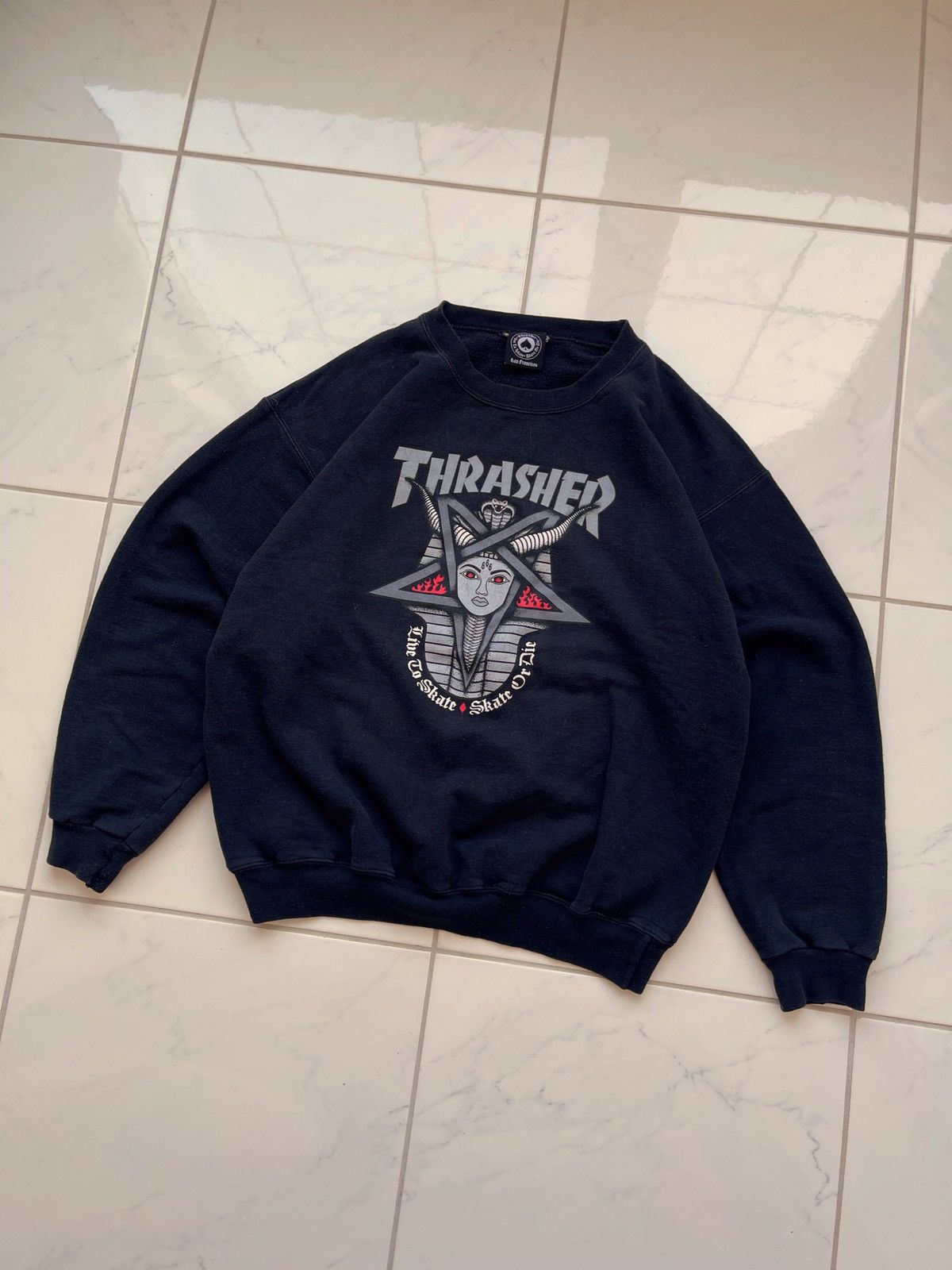 Thrasher × Vintage Vintage Y2k Thrasher Sweatshirt 90’s Size US L / EU 52-54 / 3 - 2 Thumbnail