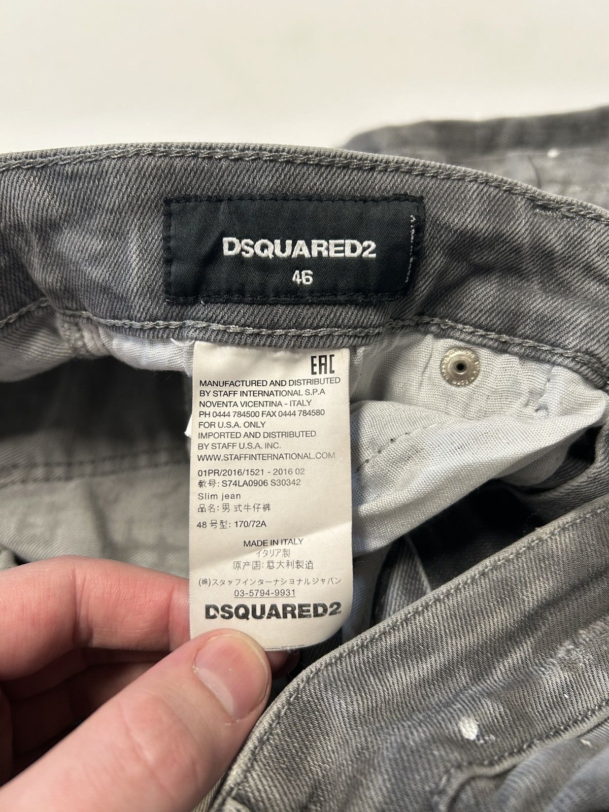Dsquared2 FW2016 Distressed Croc Washed Denim Size US 30 / EU 46 - 7 Thumbnail