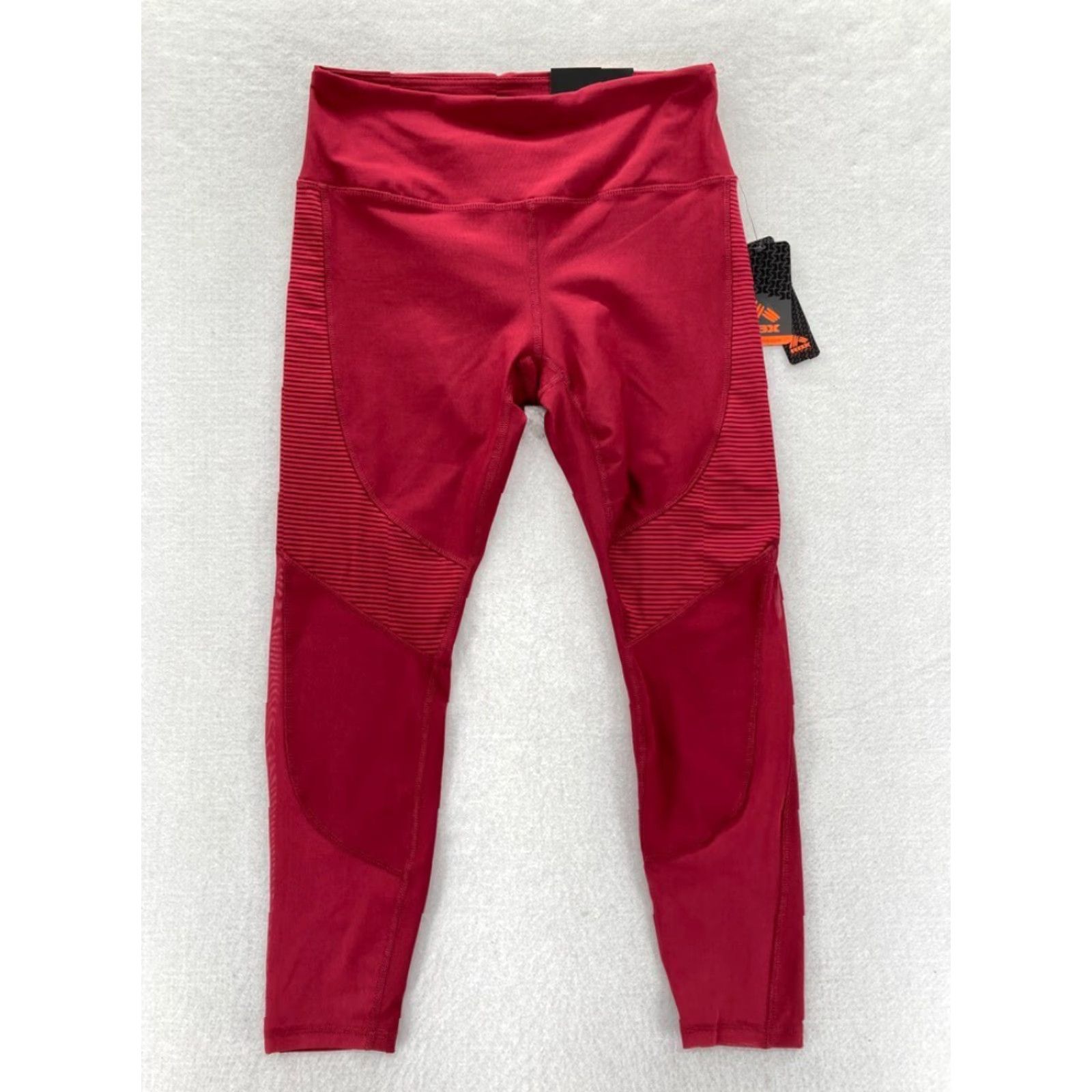 Vintage RBX Active Leggings Women's Medium Red Stretch Fabric Moisture Wicking Pull On Fabric Polyester Spandex Ankle Leggings Size 32" / US 10 / IT 46 - 2 Thumbnail