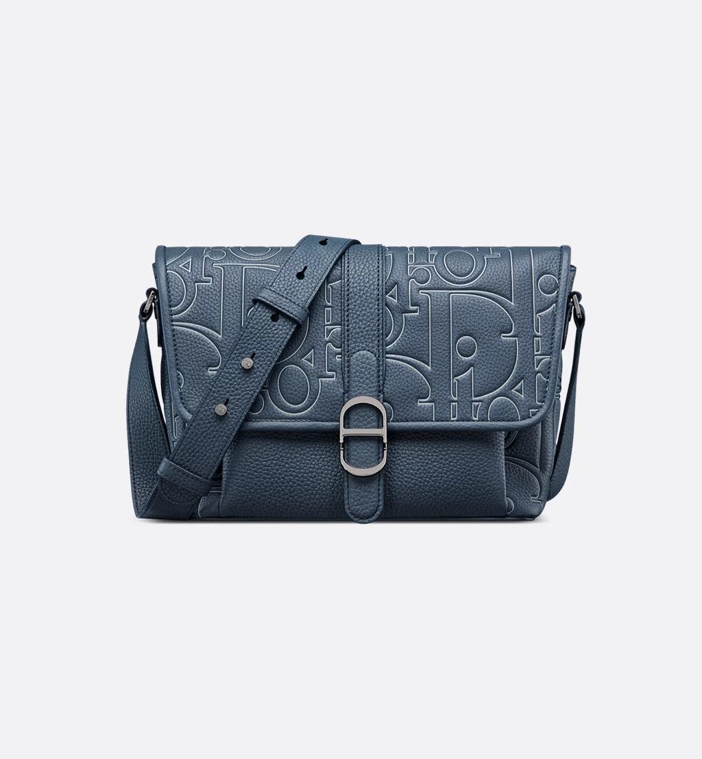 Medium Dior Daily Messenger Bag With Flap 1Espo376Lgp_H578 in Blue, Men's