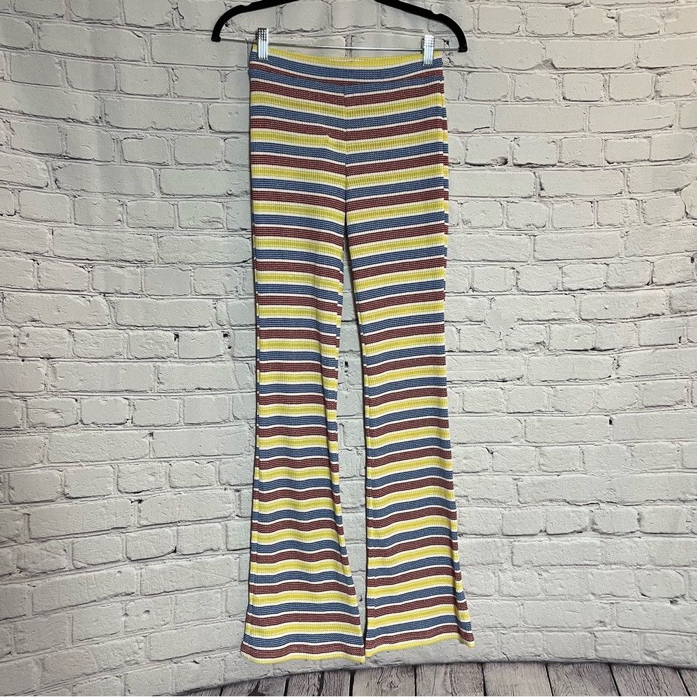Zara NWT New Zara Blue Red Yellow Striped Knit Pants Size S Size 28" / US 6 / IT 42 - 2 Thumbnail