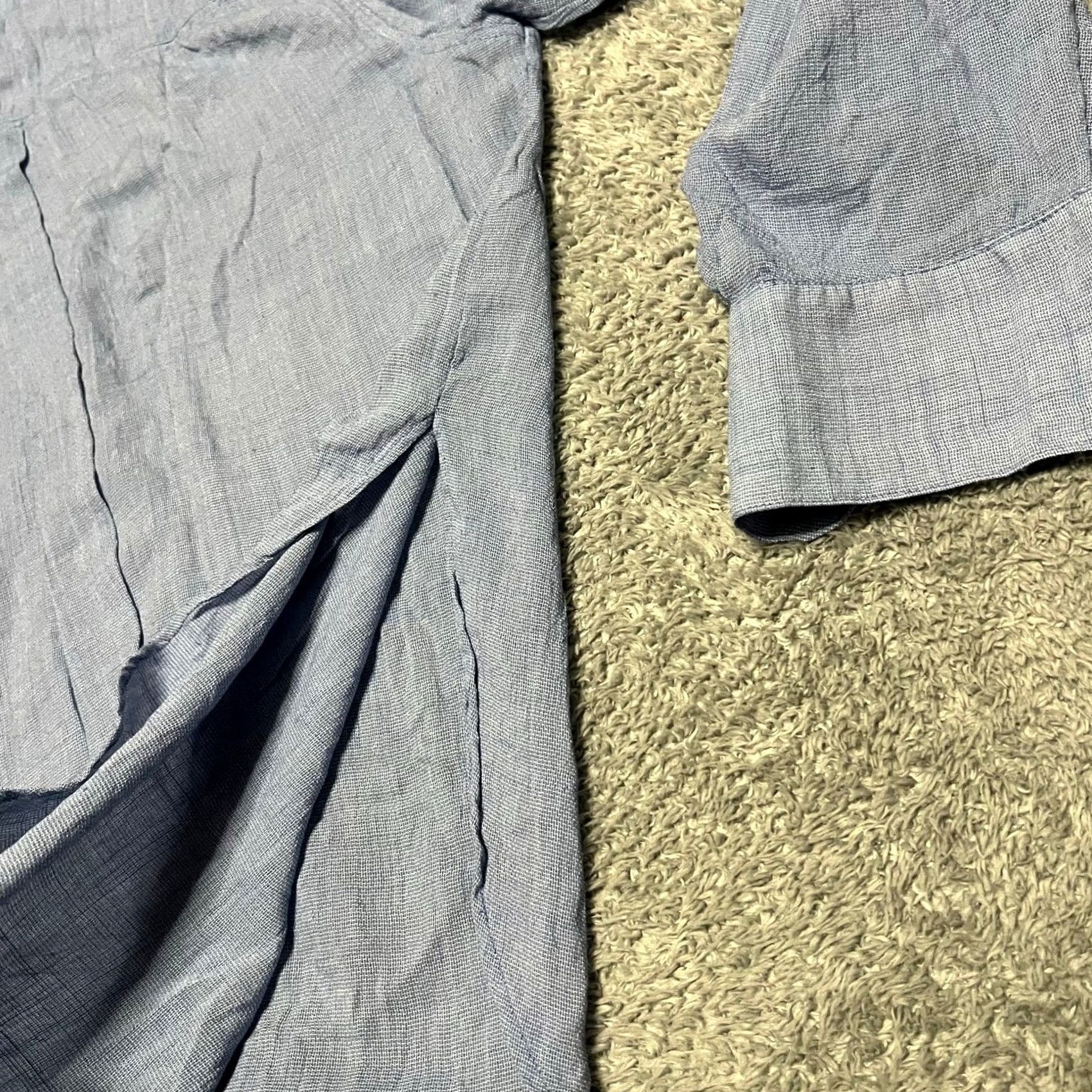 Free People Free People Button-Up Shirt Womens Medium Blue Oversized Lightweight Women M Blue Button-Up Shirt Size M / US 6-8 / IT 42-44 - 4 Thumbnail