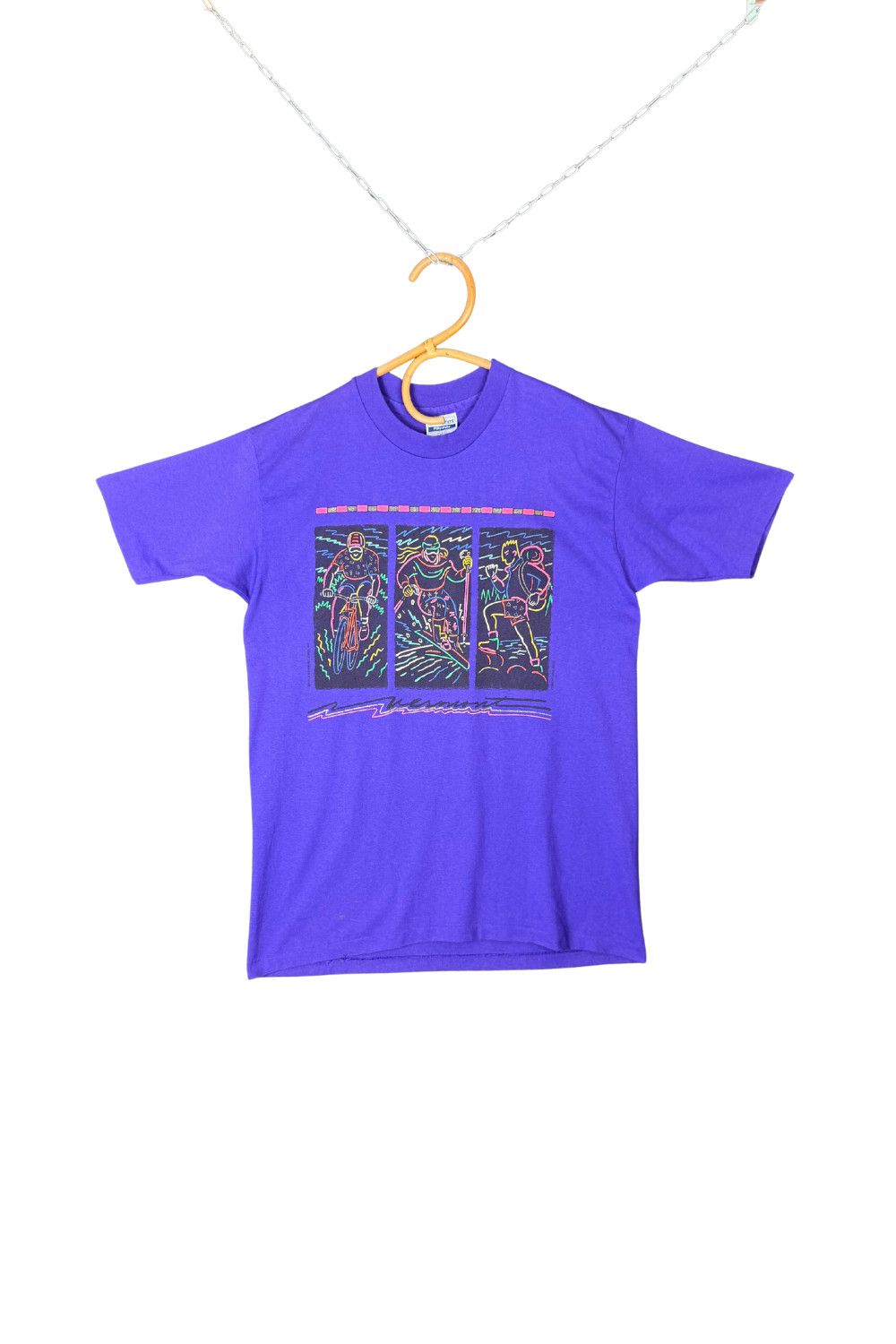 Hanes 80s Neon Sports Graphic Tee Hanes 50/50 Purple Size US L / EU 52-54 / 3 - 1 Thumbnail