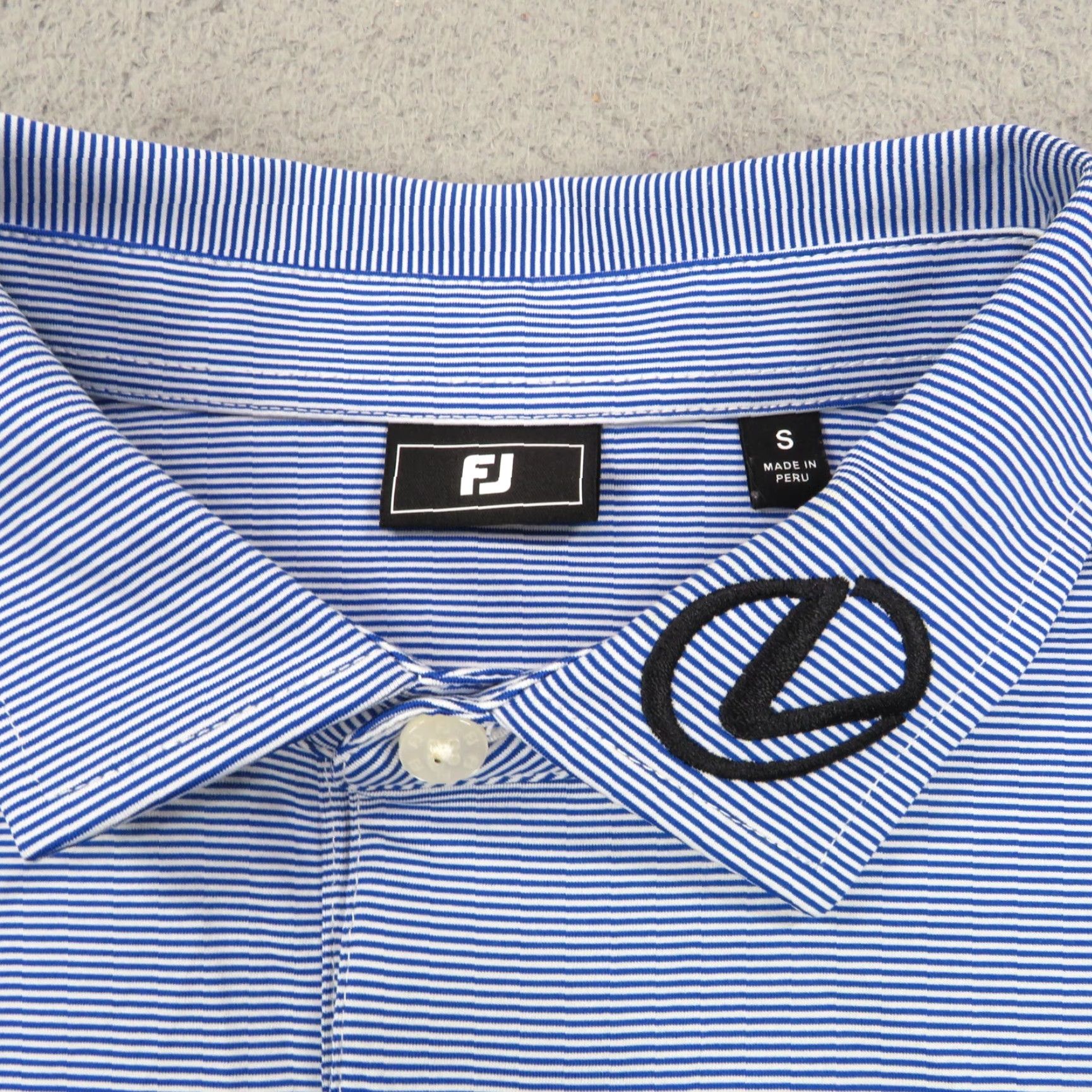 Footjoy Polo Men Small Tour Issue Golf Shirt Will Zalatoris Performance White FJ Shirt