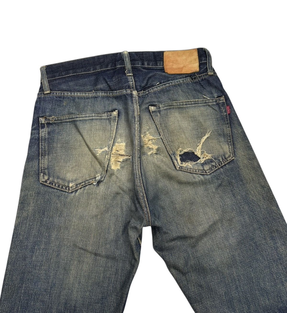 SPELLBOUND Mud Wash Selvedge Thrashed Distressed Denim Short