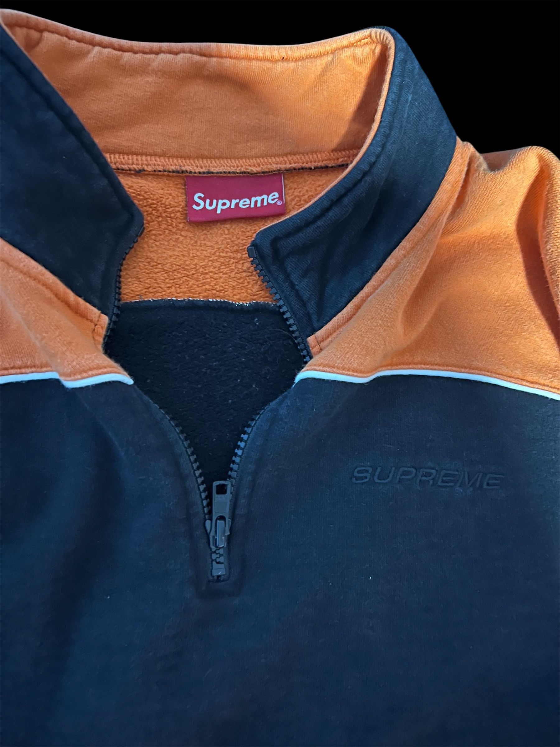 Supreme Supreme Color-Block 1/4 Zip Pullover – Orange/Black Size US M / EU 48-50 / 2 - 2 Thumbnail