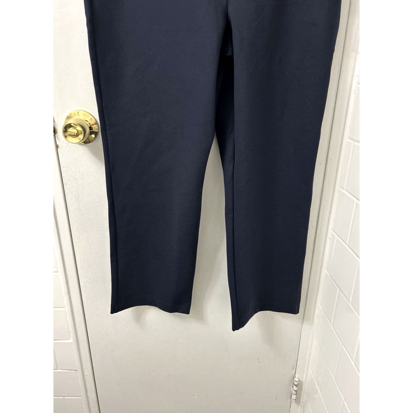 Quince Quince Pants Womens Large 32x26 Navy Ultra-Stretch Ponte Straight Leg NWT Size 36" / US 14 / IT 50 - 3 Thumbnail