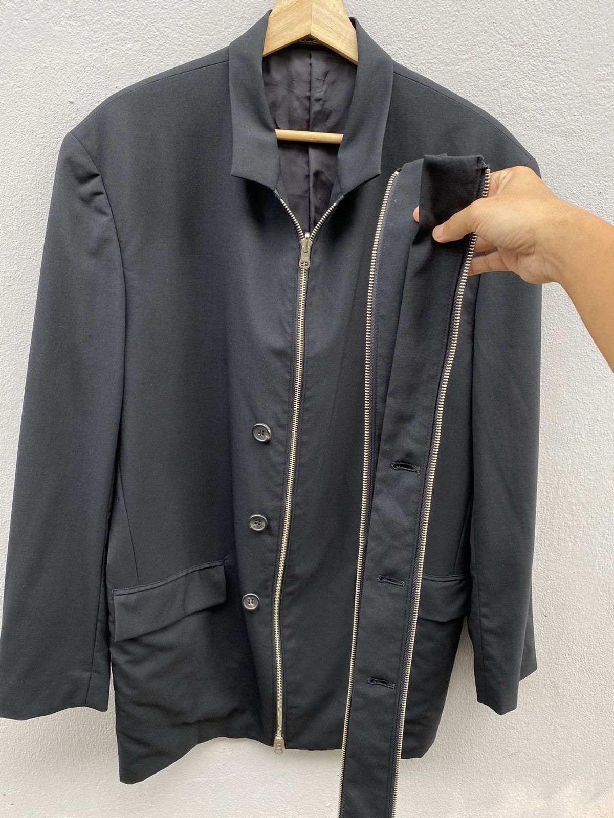 Yohji Yamamoto Yohji Yamamoto LQ Ys For Men Zipper Blazer 2way Rare Design Size 42R - 8 Thumbnail