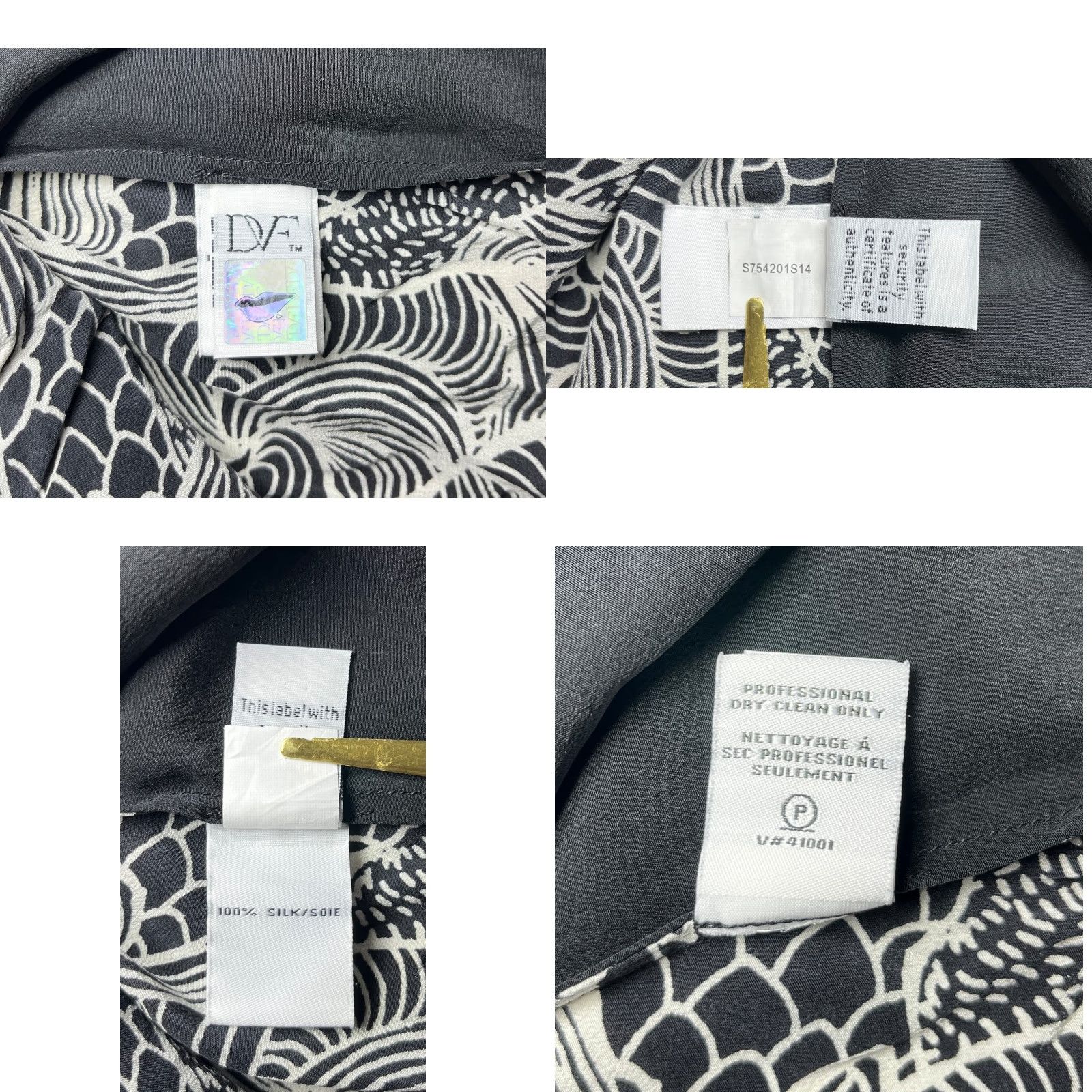 Diane von Furstenberg DVF Diane von Furstenberg Louisa Long Sleeve Silk Top Sz 12 Women’s Blouse Size XL / US 12-14 / IT 48-50 - 8 Thumbnail