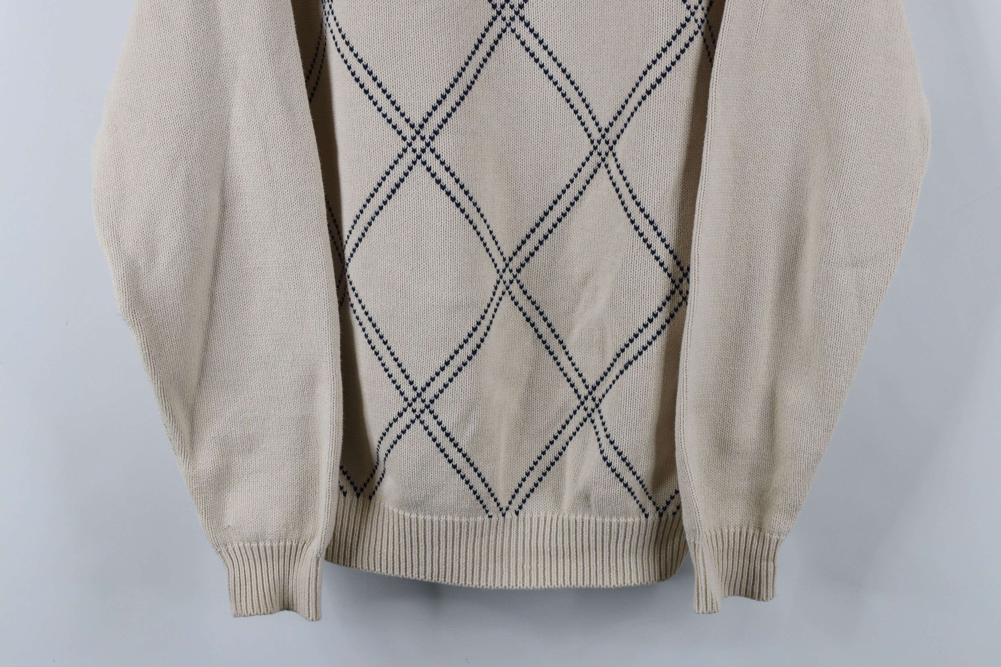 Vintage Vintage 90s Streetwear Argyle Cotton Knit Crewneck Sweater Size US M / EU 48-50 / 2 - 3 Thumbnail