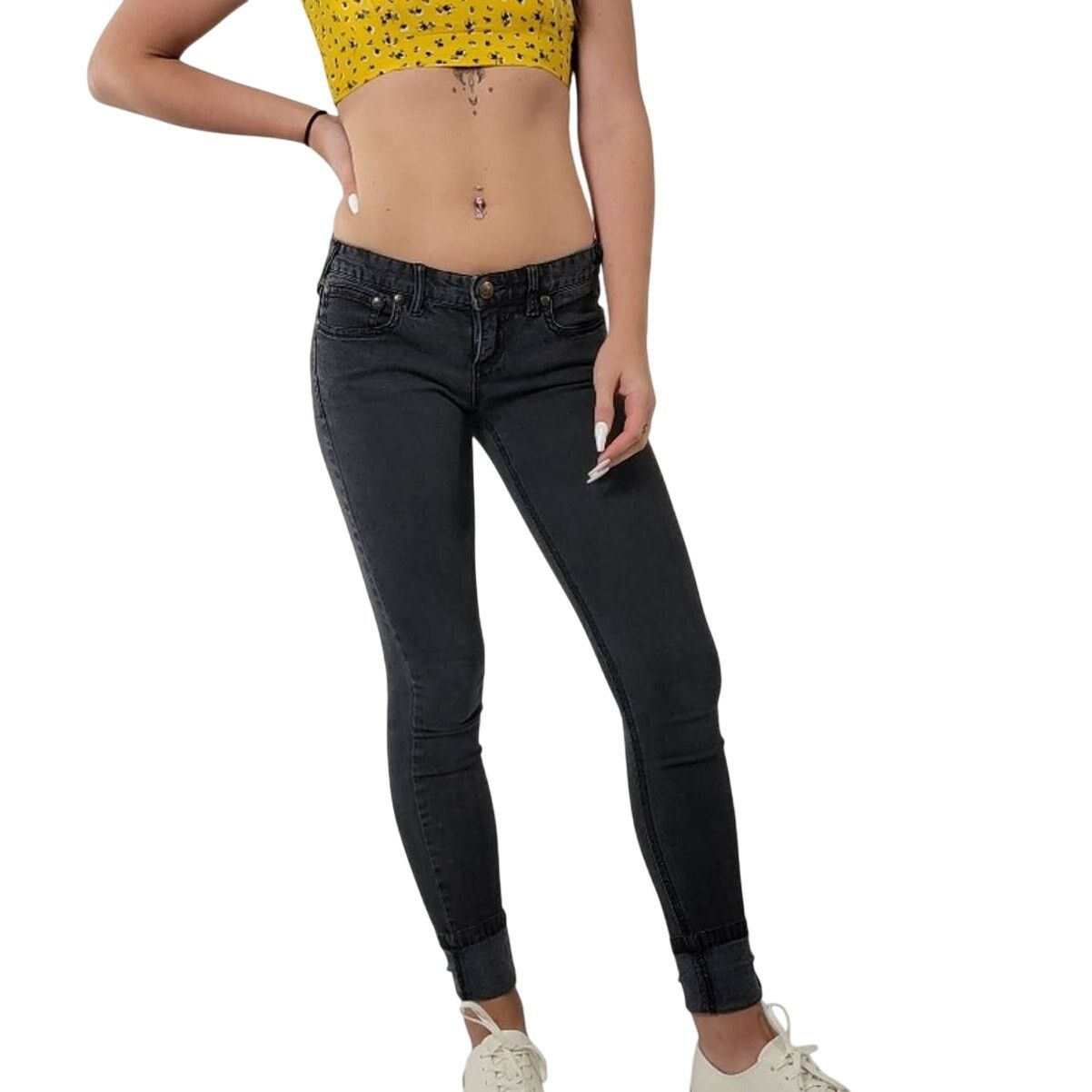 Free People Free People LOW rise Girlfriend Black Skinny Jeans - 2 Size 26" / US 2 / IT 38 - 2 Thumbnail