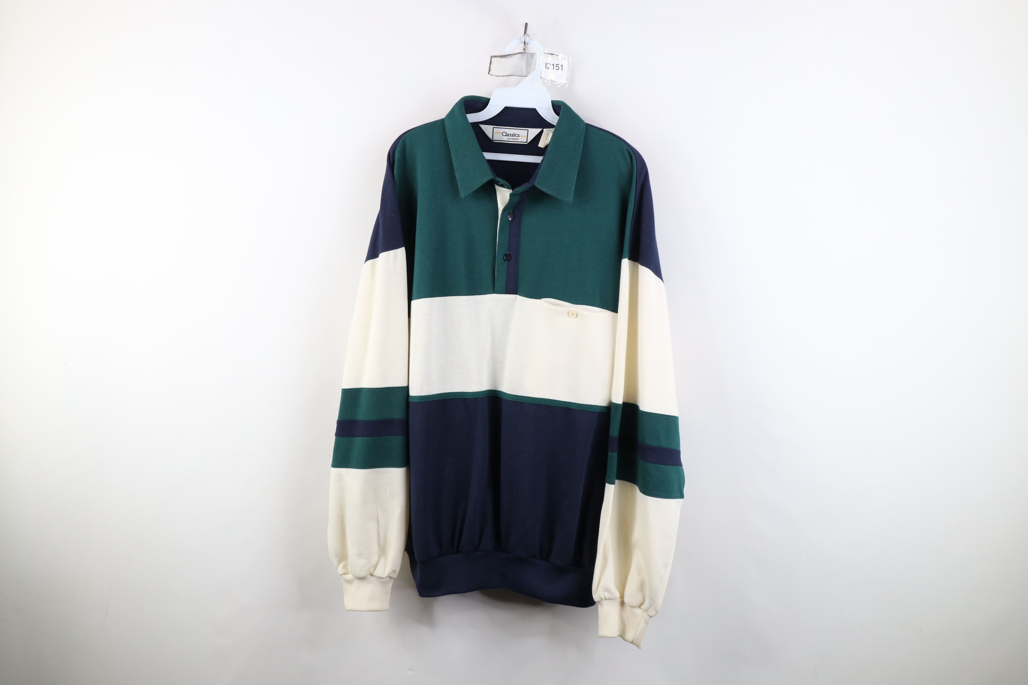 Vintage Vintage 90s Streetwear Block Long Sleeve Rugby Polo Shirt Size US XL / EU 56 / 4 - 1 Thumbnail