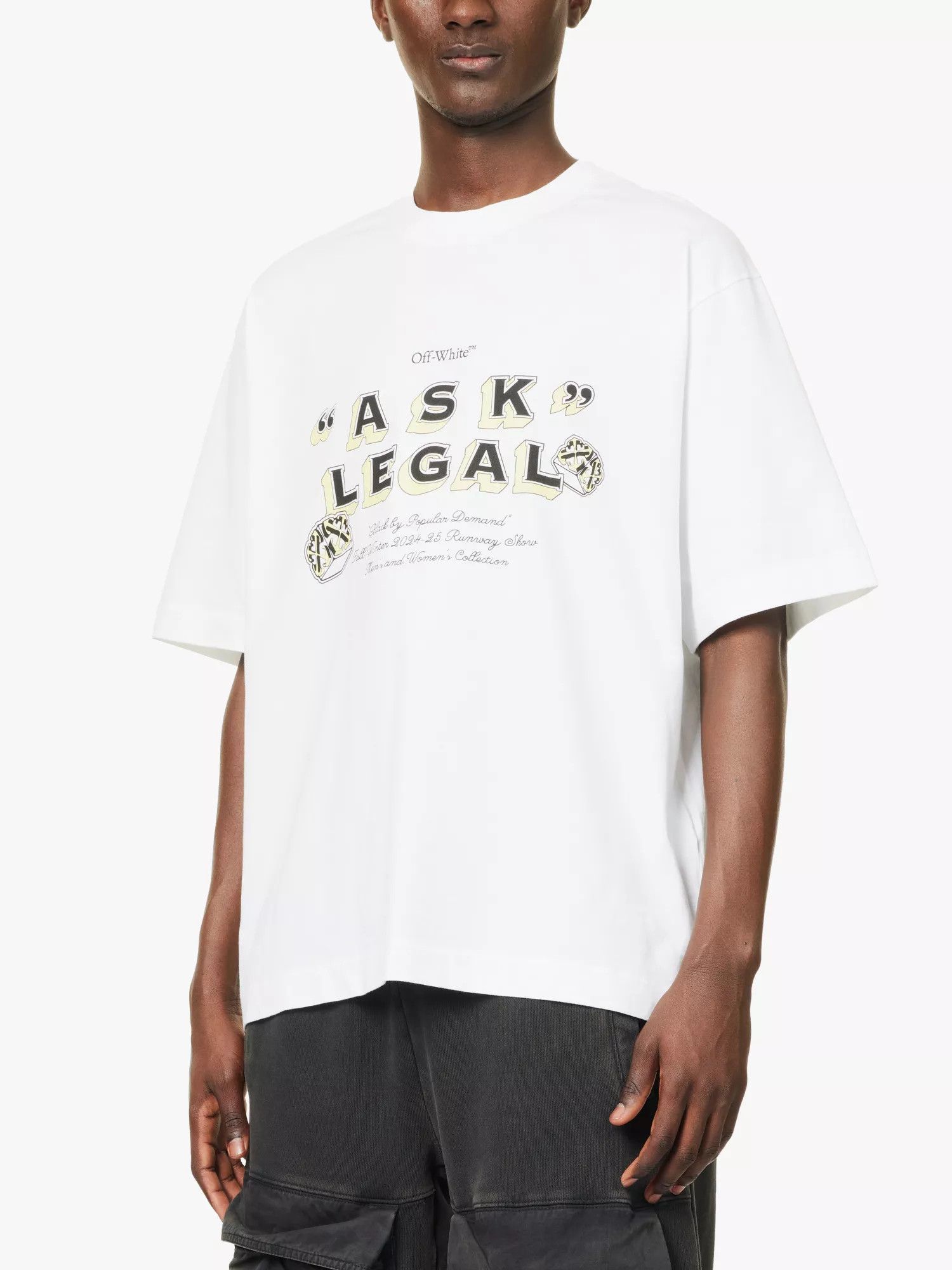 Off-White White Ask Legal Arrows Oversized Skate T-Shirt Size US XS / EU 42 / 0 - 2 Thumbnail