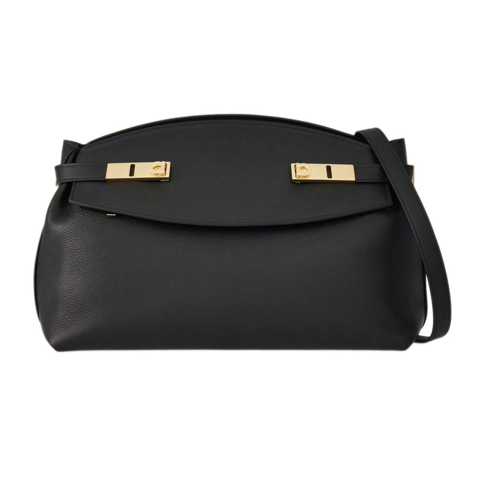 Salvatore Ferragamo FERRAGAMO Hug Black Leather Crossbody Bag New & Authentic Size ONE SIZE - 1 Thumbnail