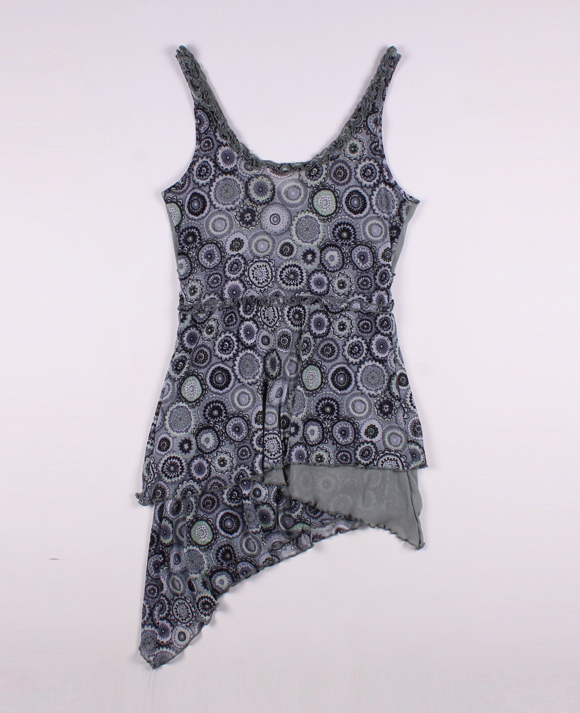 Vintage Vintage Y2K Mesh Floral Asymmetrical Top Tunic Size M / US 6-8 / IT 42-44 - 8 Thumbnail